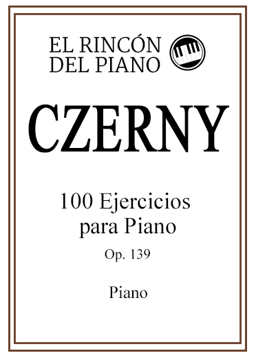 Portada del libro "100 Ejercicios para Piano, de Czerny"