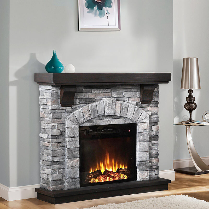 Front view of Electric Fireplace 45', Gray