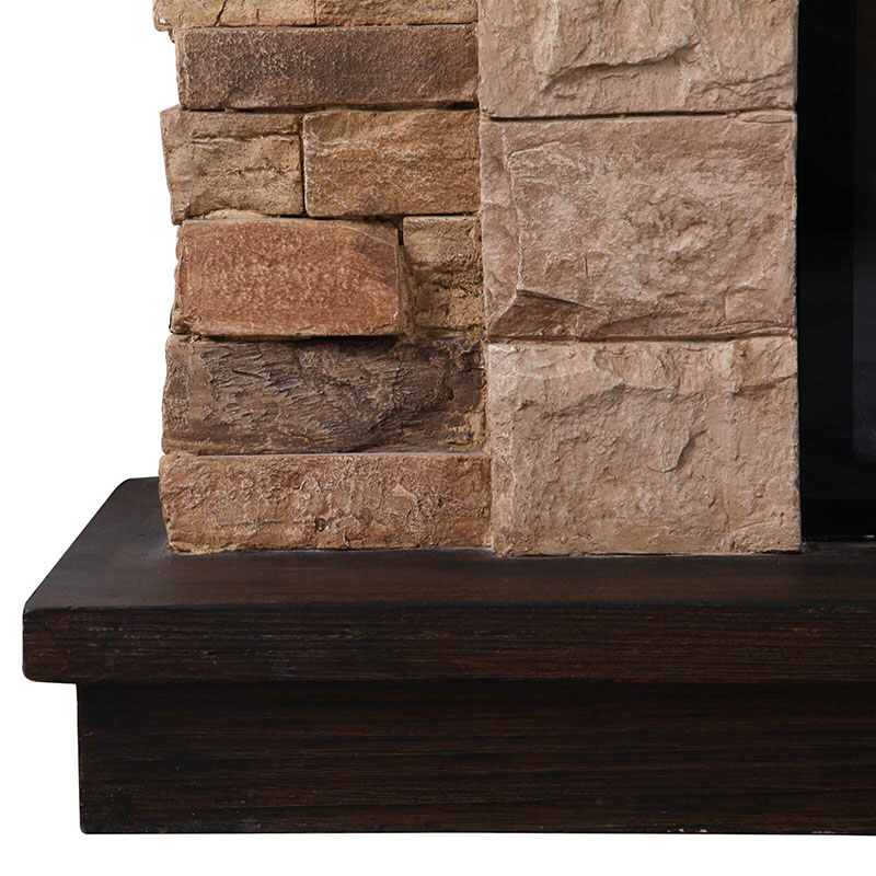 Side view of Electric Fireplace, Tan