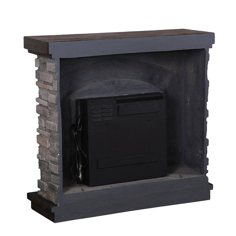 Back view of Electric Fireplace, Gray